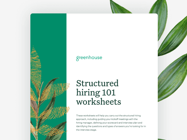 Cover image of Structured Hiring 101 worksheets