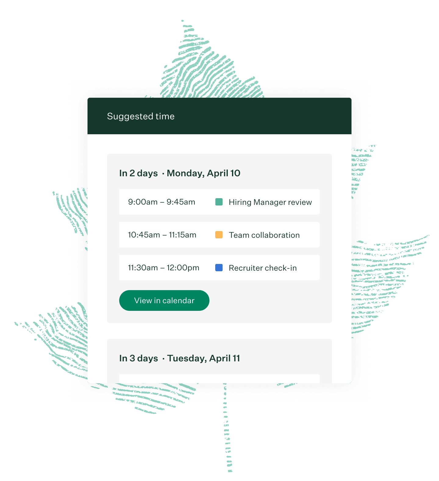 Suggest a time UI Greenhouse scheduling feature v2